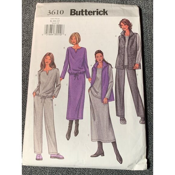 Butterick 3610 Women's Loungewear Pattern Sizes 8 10 12 Easy Sew - uncut - Picture 1 of 2